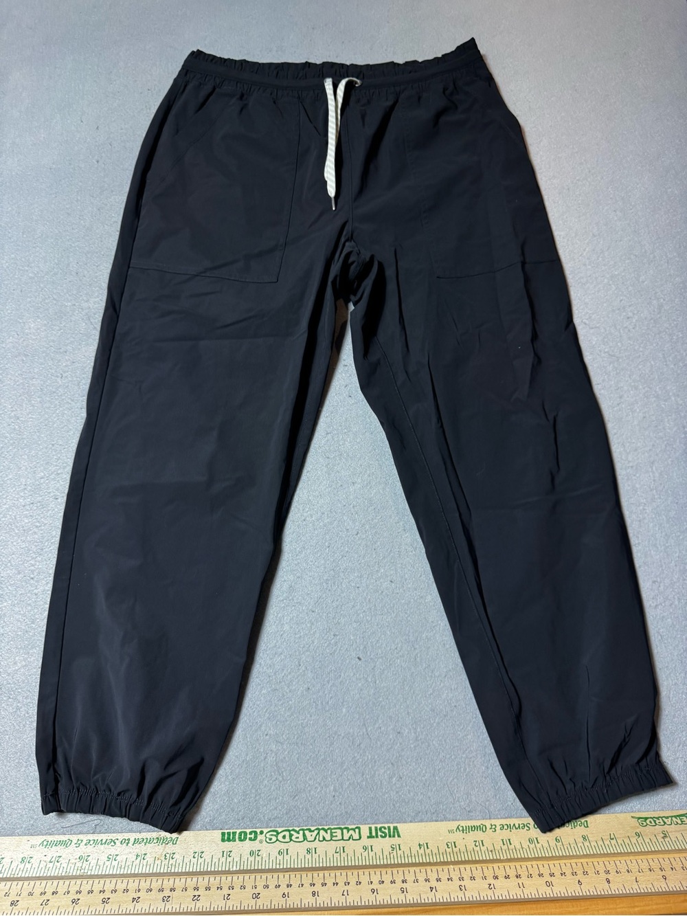 Vuori Black Jogger Pants with White Drawstring